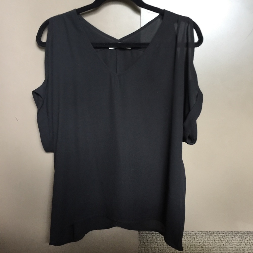 Lush Slit-Sleeve Sheer Blouse